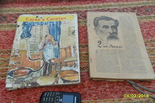 Lote 2 Antiguas Revistas Caras Y Caretas 1928 1955