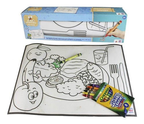 Imagem 1 de 6 de Jogo Americano Desenho Pintar Giz Cera 8 Cores Pintura Gold