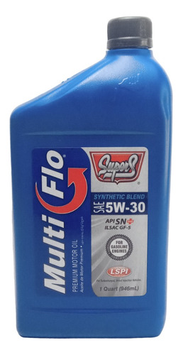 Aceite Motor 5w30 Semi Sintetico 1l Super S Calidad Sn 