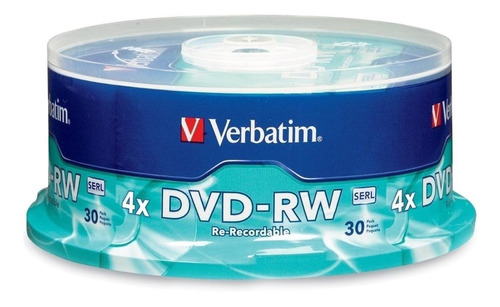 Disco virgen DVD-RW Verbatim de 4x por 30 unidades