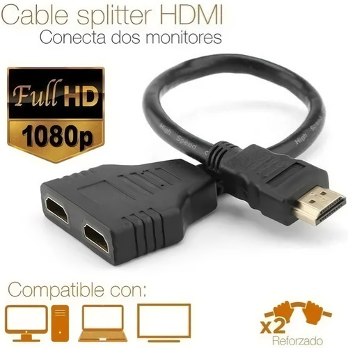 Imagen 2 de 4 de Split Splitter Multiplicador Hdmi 1.4 De 1 Macho A 2 Hembra®