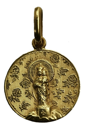 Medalla Oro 18k Virgen Del Pilar #328 Bautizo Comunión 