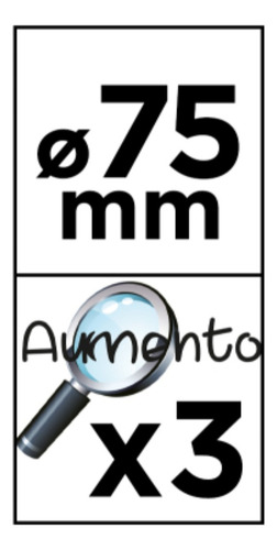 3 Uds De Lupa Metal 75mm Mexico Paper