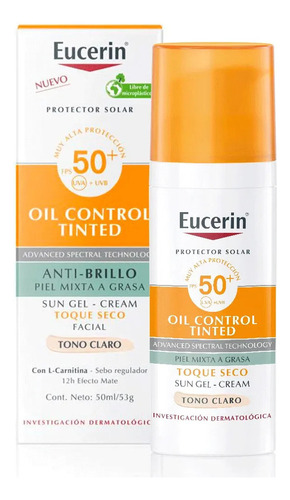 Eucerin Oil Control Toque Seco Tono Claro Fps50+