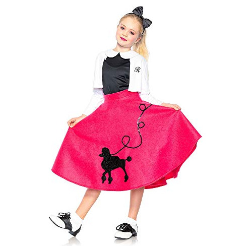 Seeing Red Poodle Skirt 50s Costume For Children, Includes A