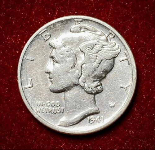 Moneda 1 Dime Estados Unidos 1941 Plata 0.900 Km 140 Liberty
