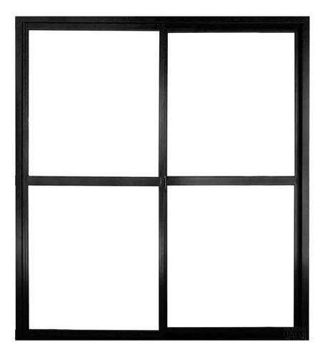 Ventana De Aluminio Linea Herrero Negra Sin Vidrios 200x200