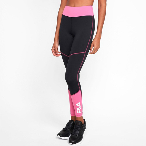Calza De Mujer Fila Essential Bold - Black/pink