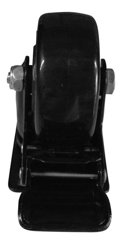 Rodachines 3\\\'\\\' Plano Negro Freno Giratorio 75mm 100k