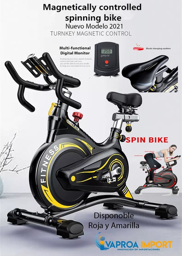 Imagen 3 de 10 de Bicicleta Estática Spinning+pedal Aluminio+monitor+magnética