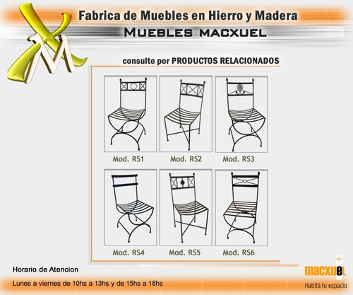Imagen 5 de 6 de Sillon De Hierro Forja Modelo Retro Estilo 60cm + Brazos