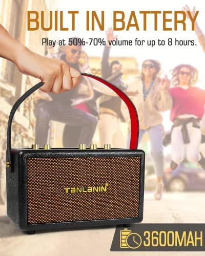 Tanlanin Altavoces Bluetooth Vintage Recargables Portátiles