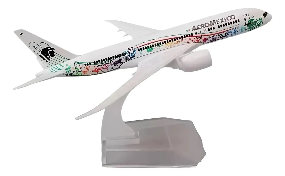 Avión Escala Aeroméxico B787 Quetzalcoatl 1/400 Acero +base! Blanco