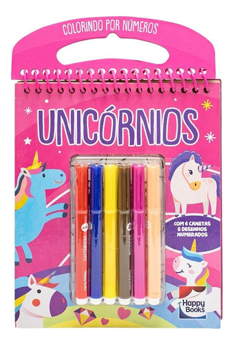 Livro Colorindo Por Números: Unicornios