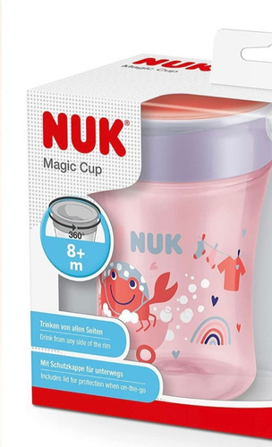 Vaso Magic Cup Evolution Nuk 250 Ml 360 Antigoteo Con Tapa 