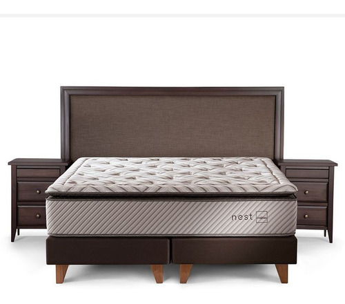 Cama Nest King 180 X 200 Cm Con Muebles Nolita Chocolate