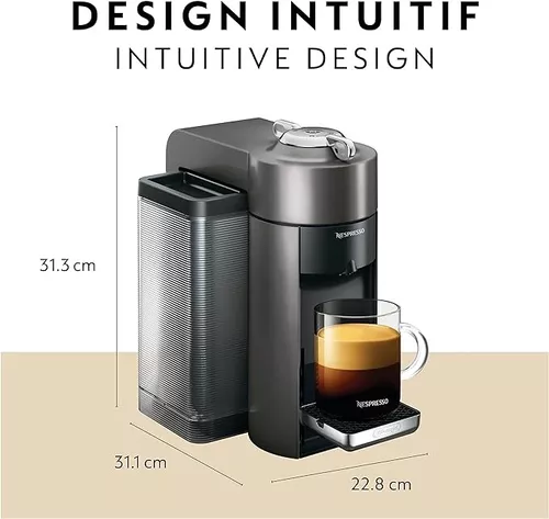 Máquina De Café Espresso, Color Gris, Vertuo Plus & Aeroccino