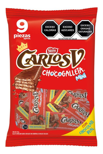 5 Pack Chocolate Con Leche Choco Galleta Carlos V Nestle 108