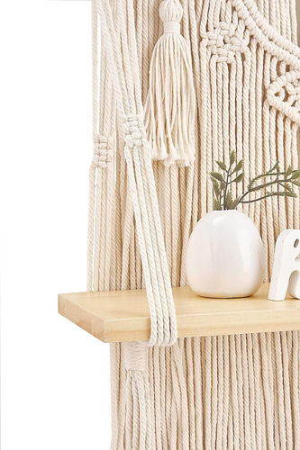 Estante Colgante De Pared De Macramé Decoración Bohemia