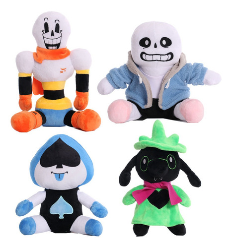 4pcs/set Undertale Papyrus Sans Lancer Ralsei Muñeca Peluche
