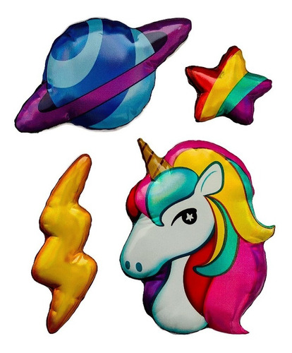 Scrapbook Stickers Calcomanias 3d Celular Unicornio Planeta