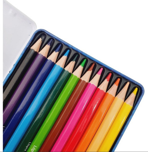 12 Lápices De Colores Plus Proarte Caja Metálica
