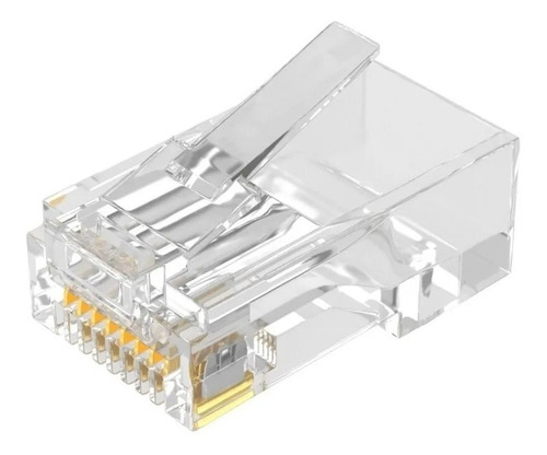 Paquete 100 Piezas Plug Conector Rj45 Cable Red Utp Cat 5e 