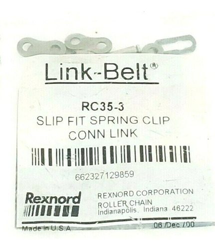 New Rexnord Link-belt Rc35-3 Slip Fit Spring Clip Conn L Qtt