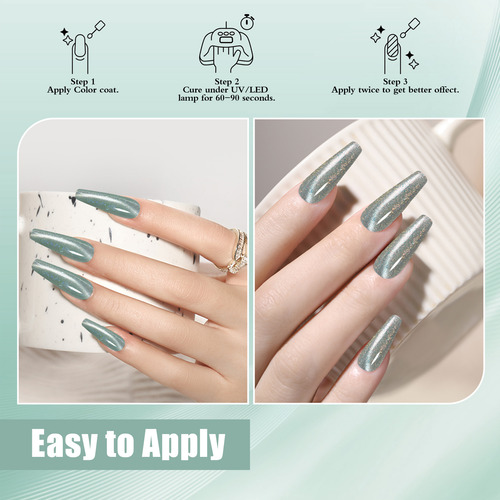 Esmaltes Uñas Gel Uñas Efecto Ojo Gato 12ml+ Iman,4 Uds
