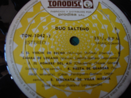 Sin Tapa Disco Duo Salteño Homonimo Ton 1042 - 2 F0