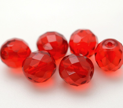 300 Contas De Cristal Vidro Vermelho  8mm Umbanda Candomblé