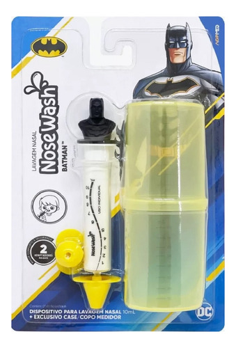 Seringa Para Lavagem Nasal Com Case Batman - Nosewash Cor Amarelo