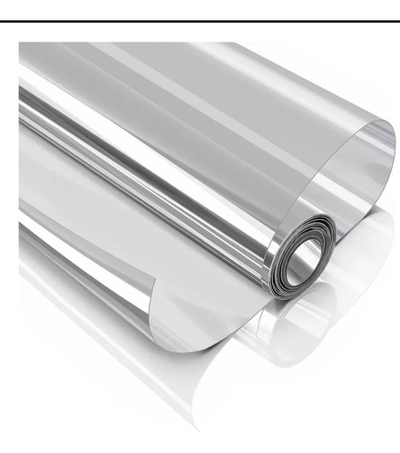 Papel Polarizado Tipo Espejo Color Plata De 1.50cm X 10m