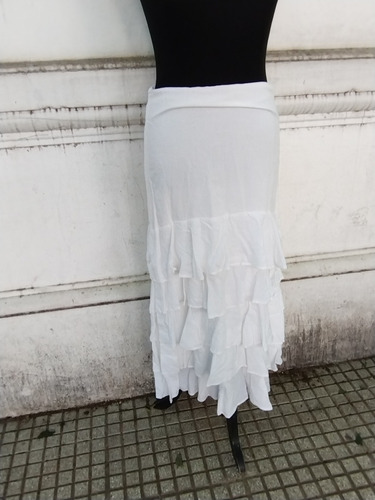Falda Blanca Tipo Flamenco