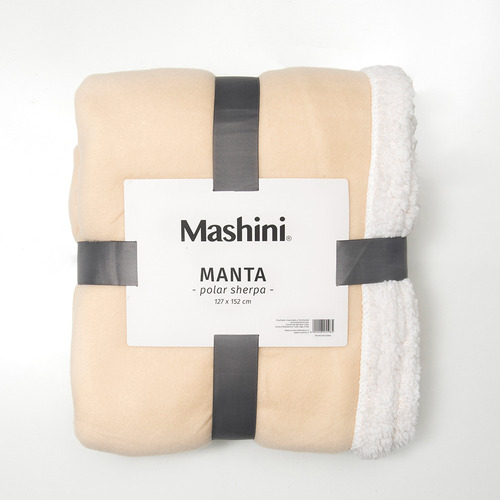 Manta Polar Sherpa 127x152 Cms Color Crudo Diseño De La Tela Liso