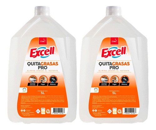 Pack Quita Grasa Pro - Excell - 5 Lts. - 2 Uds.