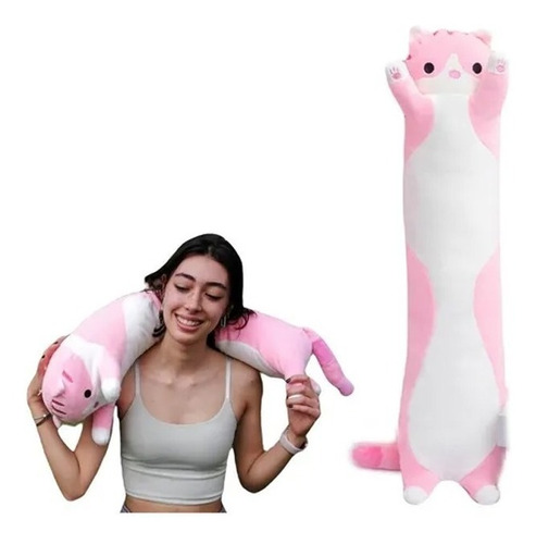 Imagen 4 de 7 de Gato Peluche Almohada Felpa Relleno Algodón Para Abrazarlo
