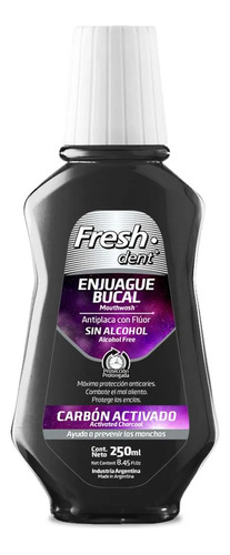 Enjuague Bucal Fresh Dent Carbón Activado 250ml