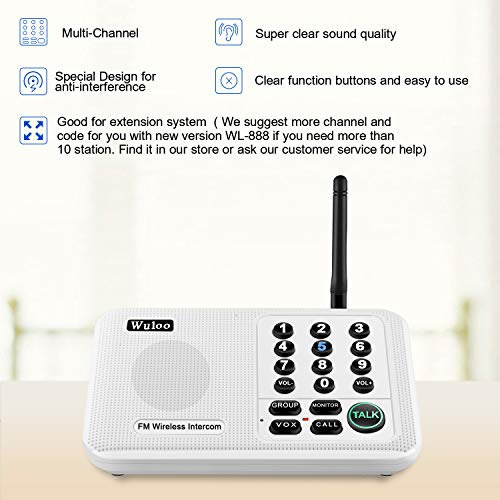Intercoms Wireless For Home 5280 Feet Range 10 Channel ...