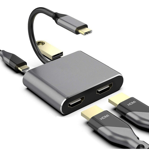# Tipo C Adaptador Hdmi 4k Usb C A Hdmi Dual Usb 3,0 Cable