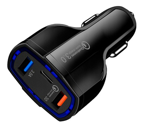 Cargador Usb Auto Carga Super Rapida 3.0 Qualcom X2usb Usb C