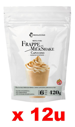 Imagen 1 de 4 de Frappe Milkshake Capuccino 420gr Cremuccino Licuado Café