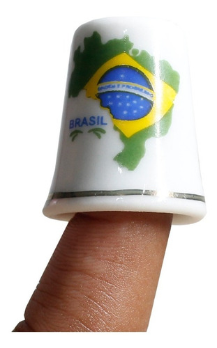 Dedal De Cerâmica Pequeno Mapa Brasil Campinas 10g 2cm B06