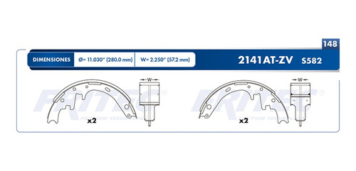 Balatas Tambor E-150 Econoline 1996 5.0l Remachada Ford