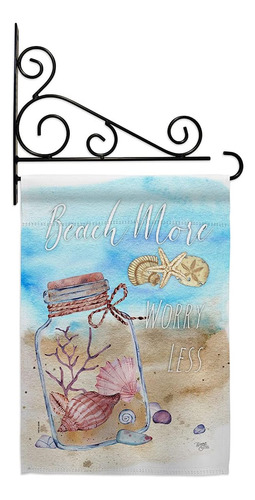 Breeze Decor Beach More Garden Flag Set Soporte De Pared Con