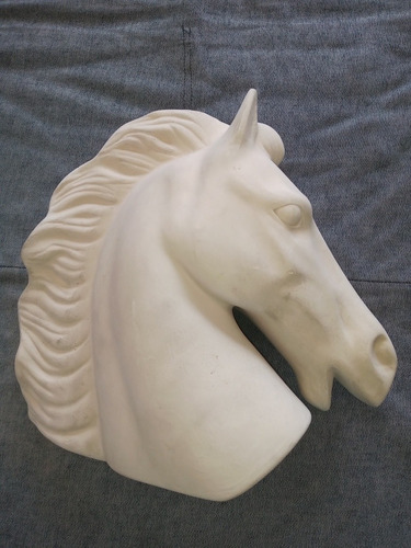 Cabeza De Caballo De Cerámica En Blanco Para Pintar 26x25cm