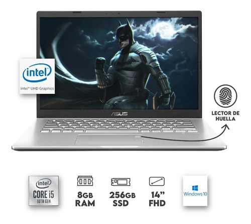 Imagen 2 de 8 de Portátil Asus X415j Intel I5 1035g1- 8gb+256 Gb Ssd 14 Fhd