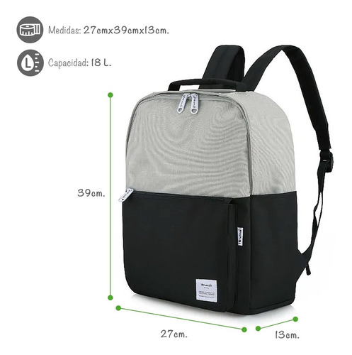 Imagen 9 de 10 de Mochila Bolso Himawari Unisex Con Division Notebook C/ Envio