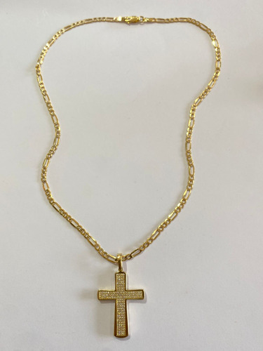 Cadena Cartiner Y Cruz Zirc 14 Kt Oro Italiano Joyeria Zaira