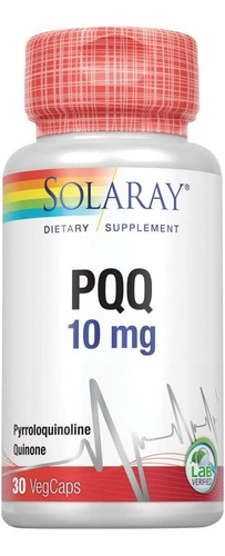 Pqq 10mg 30caps Solaray - Unidad a $7658
